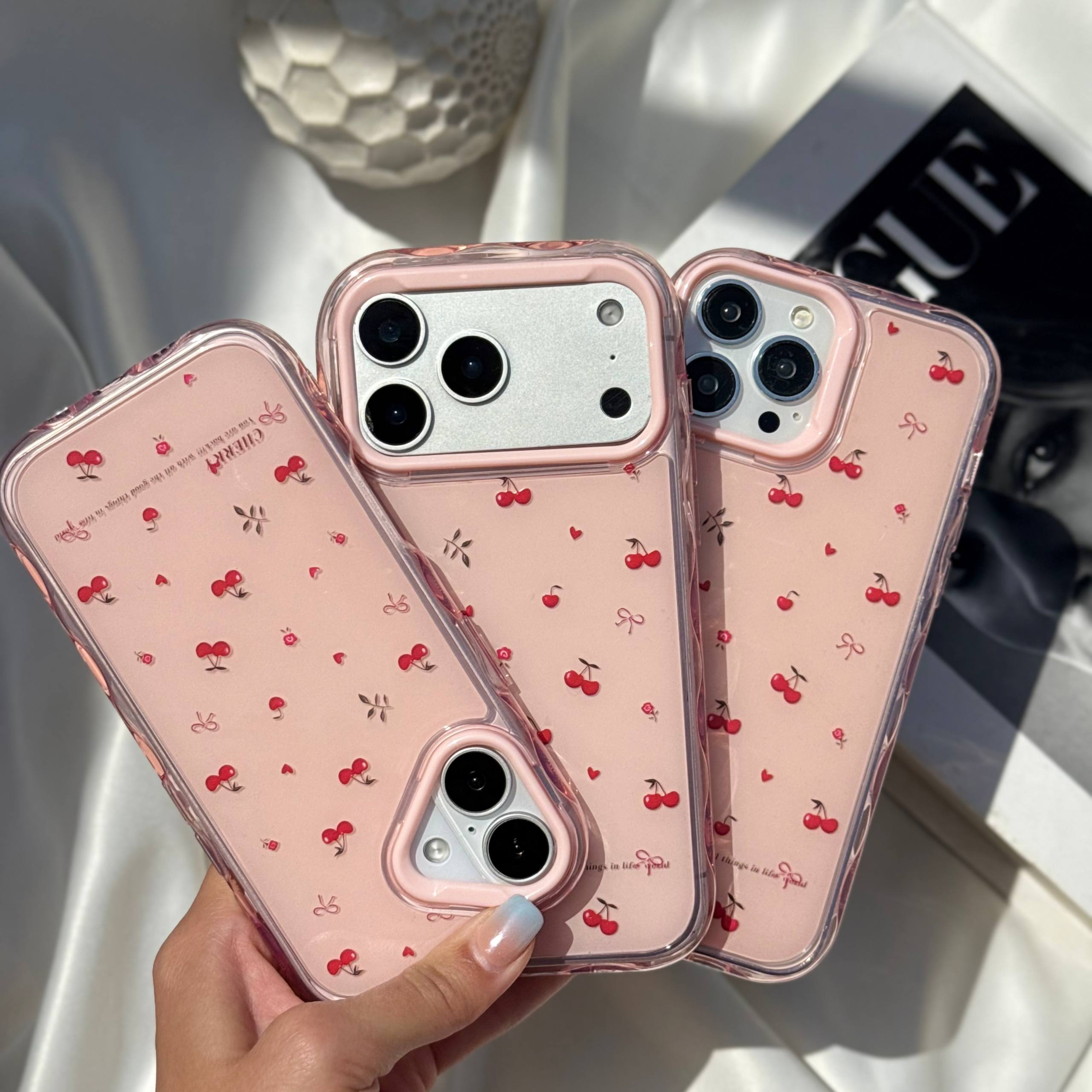 قاب گوشی چری صورتی برای آیفون