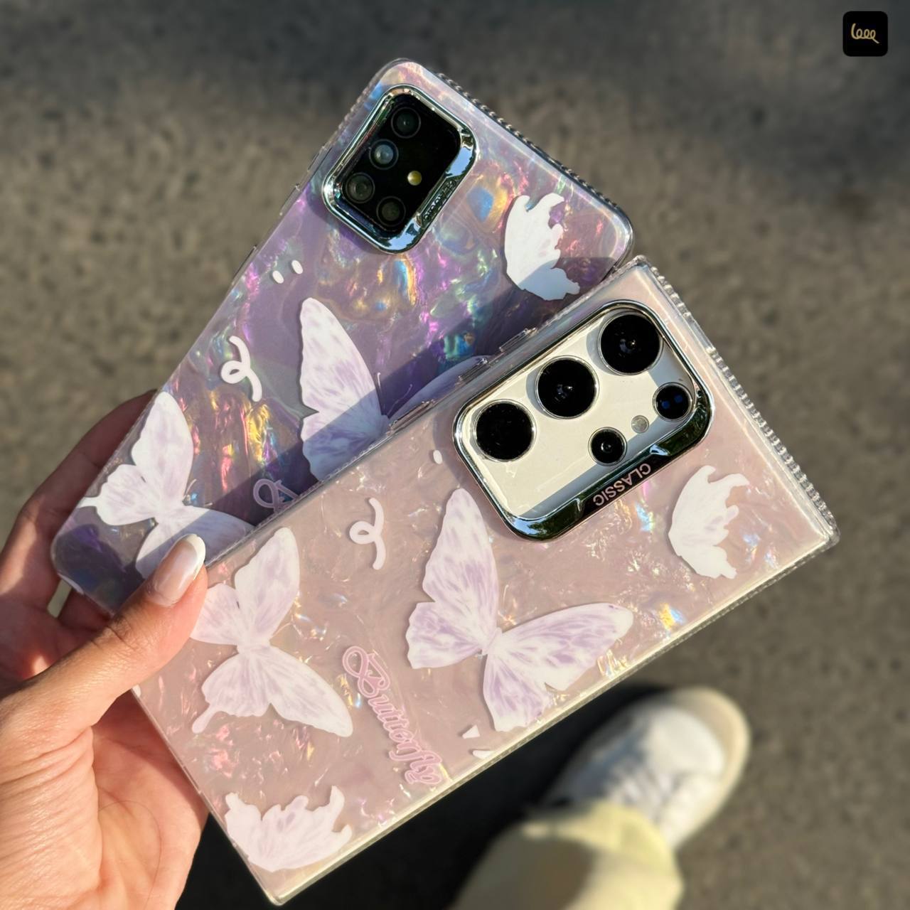 قاب گوشی پروانه ای یخی صورتی برای شیائومی