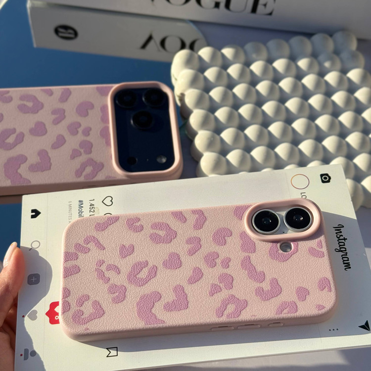 قاب گوشی leo pink TP پلنگی صورتی برای آیفون